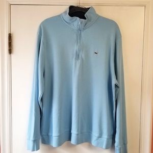 Vineyard Vines Men's Quarter Zip Long Sleeve Pullover. XLARGE. Cotton. Lt Blue